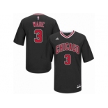 Men's Adidas Chicago Bulls #3 Dwyane Wade Authentic Black Short Sleeve NBA Jersey