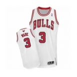 Men's Adidas Chicago Bulls #3 Dwyane Wade Authentic White Home NBA Jersey