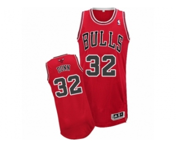 Men's Adidas Chicago Bulls #32 Kris Dunn Authentic Red Road NBA Jersey