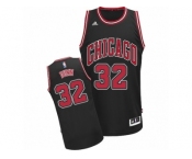 Men's Adidas Chicago Bulls #32 Kris Dunn Swingman Black Alternate NBA Jersey