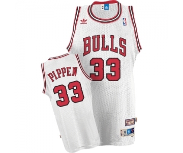 Men's Adidas Chicago Bulls #33 Scottie Pippen Swingman White Throwback NBA Jersey