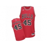 Men's Adidas Chicago Bulls #45 Denzel Valentine Swingman Red Road NBA Jersey