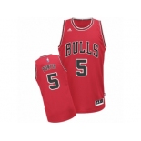 Men's Adidas Chicago Bulls #5 Bobby Portis Swingman Red Road NBA Jersey