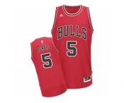 Men's Adidas Chicago Bulls #5 Bobby Portis Swingman Red Road NBA Jersey