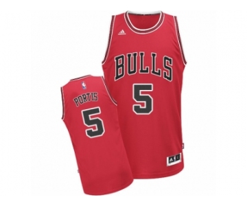 Men's Adidas Chicago Bulls #5 Bobby Portis Swingman Red Road NBA Jersey