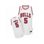 Men's Adidas Chicago Bulls #5 Bobby Portis Swingman White Home NBA Jersey