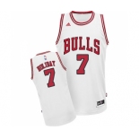 Men's Adidas Chicago Bulls #7 Justin Holiday Swingman White Home NBA Jersey