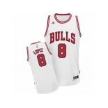 Men's Adidas Chicago Bulls #8 Robin Lopez Swingman White Home NBA Jersey