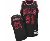 Men's Adidas Chicago Bulls #91 Dennis Rodman Swingman Black Throwback NBA Jersey