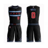 Men's Chicago Bulls #0 Coby White Authentic Black Basketball Suit Jersey - City Edition