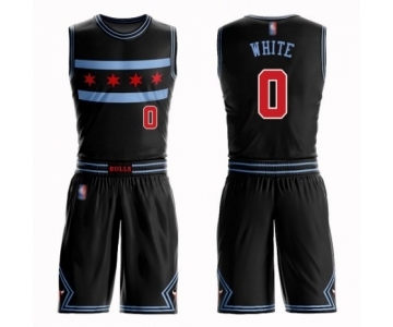 Men's Chicago Bulls #0 Coby White Authentic Black Basketball Suit Jersey - City Edition