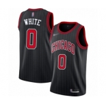 Men's Chicago Bulls #0 Coby White Authentic Black Finished Basketball Jersey - Statement Edition