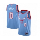 Men's Chicago Bulls #0 Coby White Authentic Blue Basketball Jersey - 2019-20 City Edition