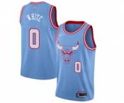 Men's Chicago Bulls #0 Coby White Authentic Blue Basketball Jersey - 2019-20 City Edition