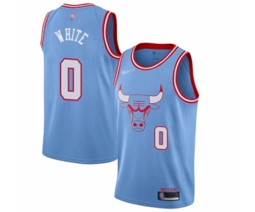 Men's Chicago Bulls #0 Coby White Authentic Blue Basketball Jersey - 2019-20 City Edition