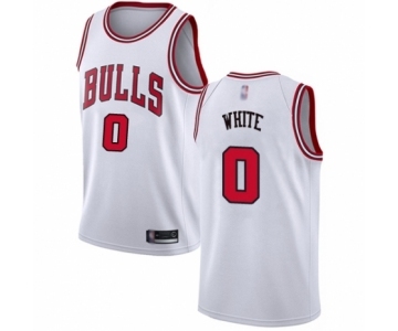 Men's Chicago Bulls #0 Coby White Authentic White Basketball Jersey - Association Edition