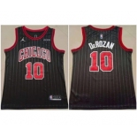 Men's Chicago Bulls #10 DeMar DeRozan Black Stitched Basketball Jersey