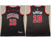 Men's Chicago Bulls #10 DeMar DeRozan Black Stitched Basketball Jersey