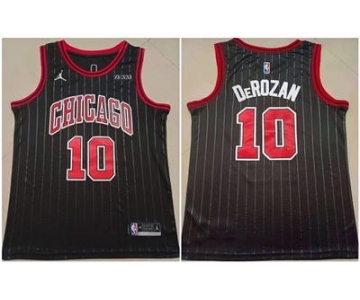 Men's Chicago Bulls #10 DeMar DeRozan Black Stitched Basketball Jersey