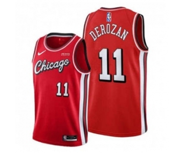 Men's Chicago Bulls #11 DeMar DeRozan 75th Anniversary Red Edition Swingman Stitched Basketball Jersey