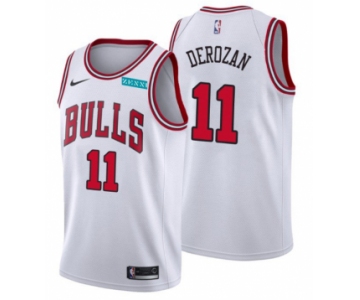 Men's Chicago Bulls #11 DeMar DeRozan Swingman White Stitched Basketball Jersey