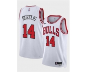 Men's Chicago Bulls #14 Matas Buzelis White 2024 Draft Association Edition Stitched Basketball Jersey