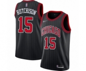 Men's Chicago Bulls #15 Chandler Hutchison Authentic Black Finished Basketball Jersey - Statement Edition