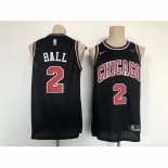 Men's Chicago Bulls #2 Lonzo Ball Black Stitched Basketball Jersey