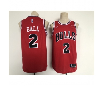 Men's Chicago Bulls #2 Lonzo Ball Red Stitched Basketball Jersey