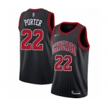 Men's Chicago Bulls #22 Otto Porter Authentic Black Finished Basketball Jersey - Statement Edition