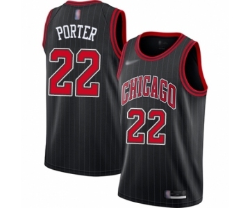 Men's Chicago Bulls #22 Otto Porter Authentic Black Finished Basketball Jersey - Statement Edition