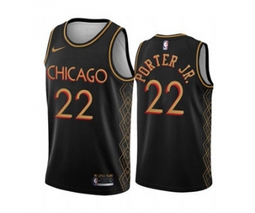 Men's Chicago Bulls #22 Otto Porter Jr. Black Motor City Edition 2020-21 No Little Plans Stitched Basketball Jersey