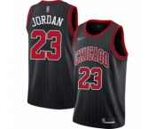 Men's Chicago Bulls #23 Michael Jordan Authentic Black Finished Basketball Jersey - Statement Edition