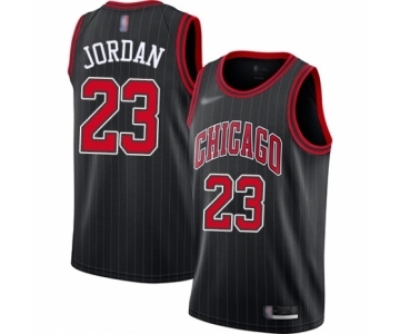 Men's Chicago Bulls #23 Michael Jordan Authentic Black Finished Basketball Jersey - Statement Edition