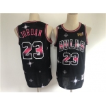 Men's Chicago Bulls #23 Michael Jordan Authentic Black starry Sky edition Basketball Jersey