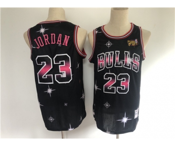 Men's Chicago Bulls #23 Michael Jordan Authentic Black starry Sky edition Basketball Jersey