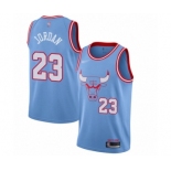 Men's Chicago Bulls #23 Michael Jordan Authentic Blue Basketball Jersey - 2019-20 City Edition