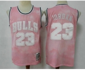 Men's Chicago Bulls #23 Michael Jordan Pink Hardwood Classics Soul Swingman Throwback Jersey