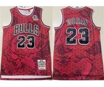 Men's Chicago Bulls #23 Michael Jordan Red 1997-98 Throwback Stitched Basketball Jersey