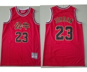 Men's Chicago Bulls #23 Michael Jordan Red Chinese Hardwood Classics Soul Swingman Throwback Jersey