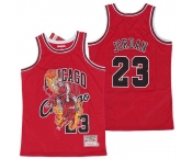 Men's Chicago Bulls #23 Michael Jordan Red Hardwood Classics Skull Edition Jersey