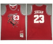 Men's Chicago Bulls #23 Michael Jordan Red Mitchell & Ness Juice Wrld Stitched Basketball Jersey