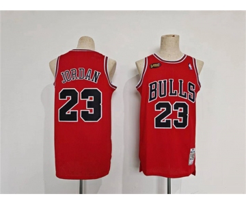 Men's Chicago Bulls #23 Michael Jordan Red Throwback Stitched Basketball Jersey