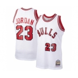 Men's Chicago Bulls #23 Michael Jordan White 1984-85 Throwback Stitched Basketball Jersey