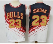 Men's Chicago Bulls #23 Michael Jordan White With Black Independence Day 1997-98 Hardwood Classics Soul Swingman Throwback Jersey