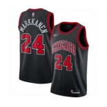 Men's Chicago Bulls #24 Lauri Markkanen Authentic Black Finished Basketball Jersey - Statement Edition