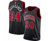 Men's Chicago Bulls #24 Lauri Markkanen Authentic Black Finished Basketball Jersey - Statement Edition