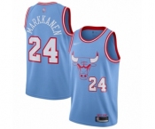 Men's Chicago Bulls #24 Lauri Markkanen Authentic Blue Basketball Jersey - 2019-20 City Edition