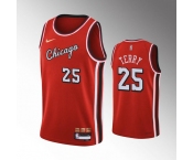 Men's Chicago Bulls #25 Dalen Terry Red Stitched Basketball Jersey