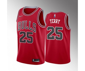 Mens Chicago Bulls #25 Dalen Terry Red Stitched Basketball Jersey